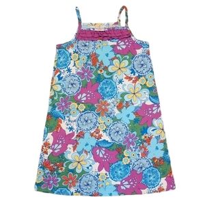 Hanna Andersson Girls Fun‎ Floral Print Summer Sun Dress 100% cotton US Size 10